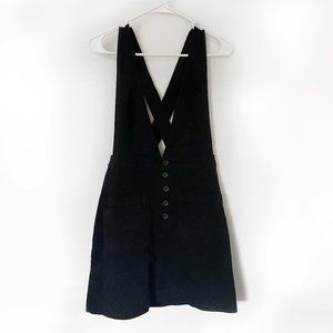 FOREVER 21 black button down suspender skirt - Size Medium